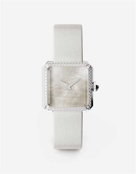 Sofia steel watch with colorless diamonds in Ivory for Women